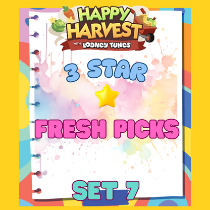 FRESH PICKS - 3🌟 Set 7 - Monopoly Go Sticker