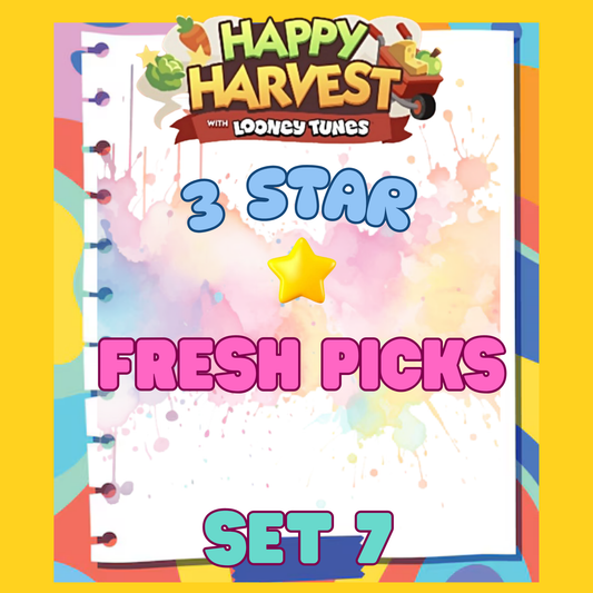 FRESH PICKS - 3🌟 Set 7 - Monopoly Go Sticker