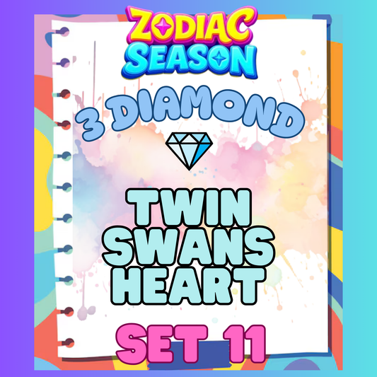 TWIN SWANS HEART - 3⭐ Set 11 - Carnival Tycoon Sticker