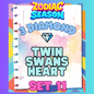 TWIN SWANS HEART - 3⭐ Set 11 - Carnival Tycoon Sticker