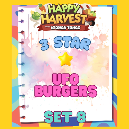UFO BURGERS - 3🌟 Set 8 - Monopoly Go Sticker