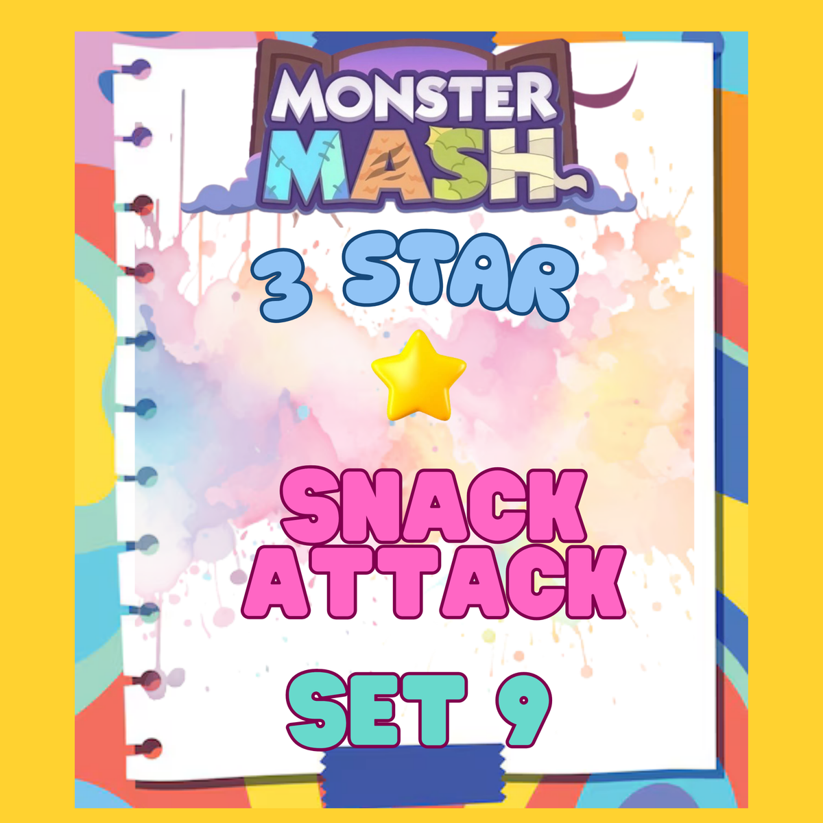 SNACK ATTACK - 3🌟 Set 9 - Monopoly Go Sticker