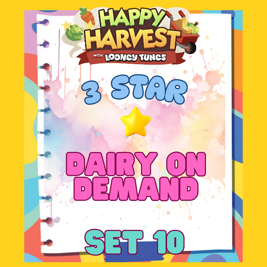 DAIRY ON DEMAND - 3🌟 Set 10 - Monopoly Go Sticker