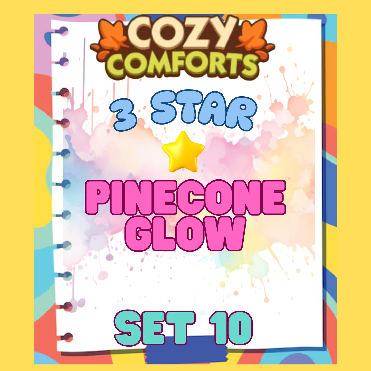 PINECONE GLOW - 3🌟 Set 10 - Monopoly Go Sticker